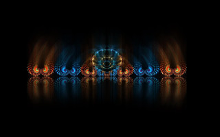Colorful abstract clock lights reflection - an abstract painting free wallpaper for desktop