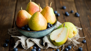 Bowl of fruit blueberries pears - a bowl of fruit free wallpaper