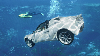 Floating car underwater diver aurora - nearby free wallpaper