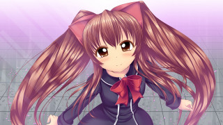 Anime girl long hair bow 10 - long hair and a bow tie free wallpaper