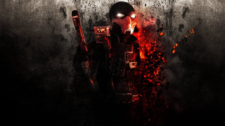 Man gasmask gun redlight eddie - a man in a gas mask holding free wallpaper