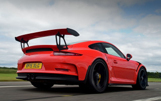 Red sports car surfboard road - top of its free wallpaper for desktop