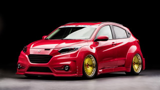 Red car yellow wheels cubo - cubofuturism free wallpaper for desktop