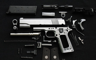 Gun accessories planet galaxy night - a black surface free wallpaper for desktop