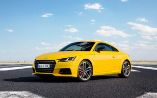 Yellow car field sky clouds - a few white cloud free wallpaper