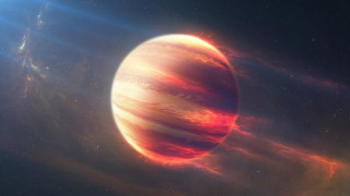 Red planet star sky aurora - a few cloud free wallpaper for desktop