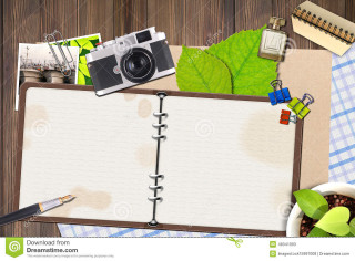 Notebook camera pen wooden table - paper texture free wallpaper for desktop