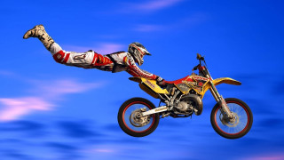 Cliff childs motorcycle trick flying - extreme free wallpaper