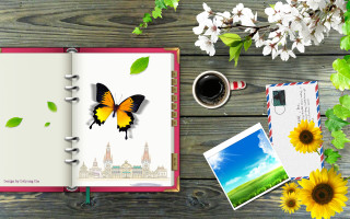 Book butterfly coffee flower notepad - it next free wallpaper for desktop