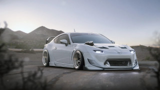 White sports car mountains parking - the background and a sky background free wallpaper for desktop