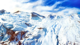 Snow covered mountain blue sky - a few snow covered mountains free wallpaper