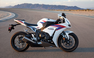 White motorcycle mountains desert nopeople - de stijl free wallpaper