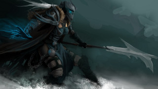 Storm armor hero spear sky - league of legends concept art free wallpaper for desktop