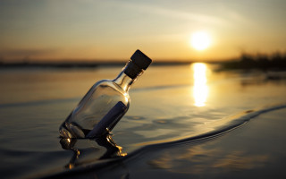 Beach sunset bottle reflection surreal - surreal photography free wallpaper for desktop