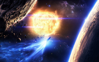 Space aurora moonlight planet starry - chris cold free wallpaper for desktop