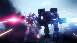 Robots battle mecha sky explosion - a video game free wallpaper