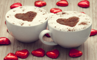 Hot chocolate mugs hearts romantic - hot chocolate free wallpaper