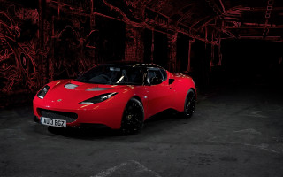 Red sports car graffiti dark - a dark garage free wallpaper for desktop