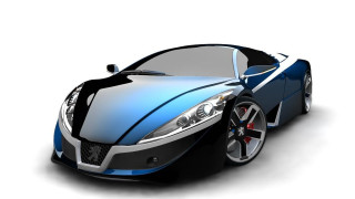 Blue black sports car white 2 - the front of the car free wallpaper