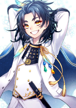 Anime character sword white shirt - toyism free wallpaper for mobile