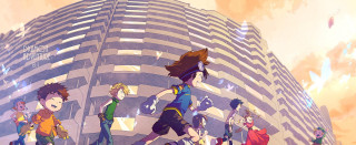 Group people walking tall building - a sky background and a sky background free wallpaper