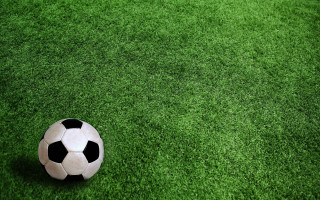 Soccer ball green field checkered - a soccer ball free wallpaper