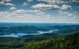 Valley lake clouds hudson beach - a view of a valley free wallpaper for desktop