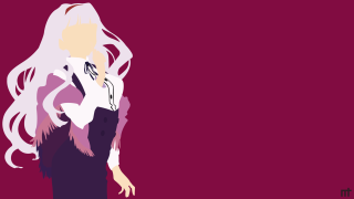 Woman white hair black dress 2 - cat free wallpaper