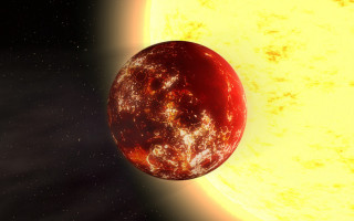 Red planet star space night - a white dot free wallpaper