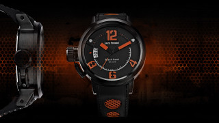 Watch black dial orange hands - the face free wallpaper