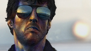 Man sunglasses looking up blurry - outrun free wallpaper for desktop