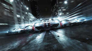 Cars night motion blur buildings - a group of cars free wallpaper for desktop