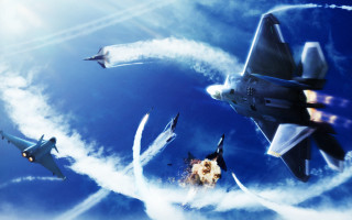 Fighterjets blue sky smoke bomb - a group of fighter jets free wallpaper