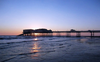 Pier sunset reflection cityscape clouds - bradley walker tomlin free wallpaper