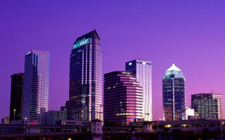Tokyo skyline bridge purple night - a purple sky in the background free wallpaper for desktop