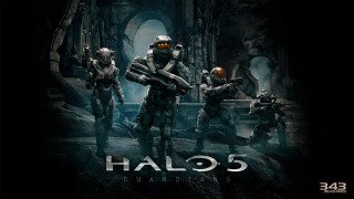 Halo5 poster cave group gun - key art free wallpaper