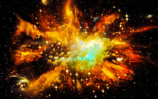 Colorful explosion stars dark sky - the dark sky free wallpaper