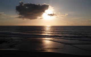 Sunset ocean beach cloud mountain - a cloud in the sky above free wallpaper
