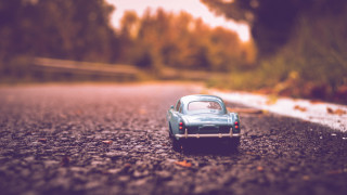 Toy car road tilt shift - a toy car free wallpaper