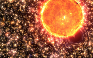 Bright fire star blackhole astronaut - a black hole in the center of the image free wallpaper