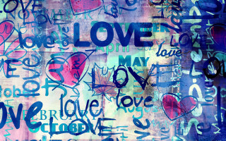 Graffiti love heart multiple girls - the word love free wallpaper for desktop