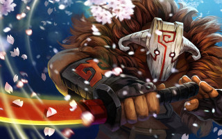 Cartoon sword floral petals horns - splash art free wallpaper