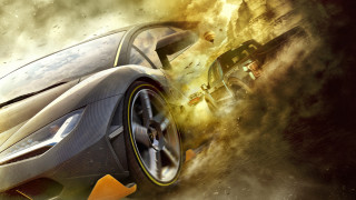 Car smoke flames crash desert - a video game scene free wallpaper