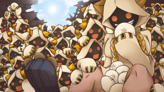 Cartoon characters sitting crowd feet - chaos free wallpaper