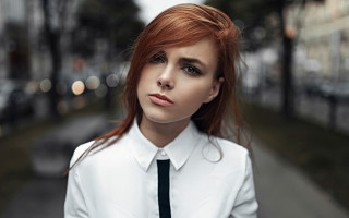 Eszter mattioni red haired serious - black tie free wallpaper