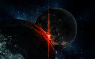 Space red foreground black background - a space scene free wallpaper