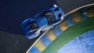 Blue sports car night track 3 - a track free wallpaper