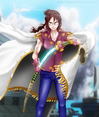 Woman purple shirt sword white - anime style free wallpaper for mobile