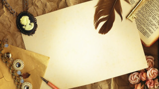 Paper feather necklace book clock - a feather free wallpaper