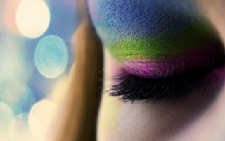 Woman eye multicolored shadow night - a womans eye free wallpaper